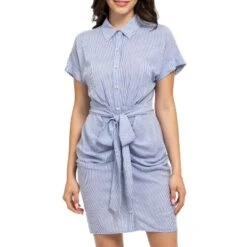 August Sky Women's Pinstripe Mini Dress -Dresses City Shop GUEST d1fb33ee f7d1 4770 8003 75a2af854b49