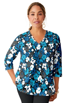 Jessica London Women’s Plus Size V-Neck Tee 14 Jessica London Women’s Plus Size V-Neck Tee - Image 12