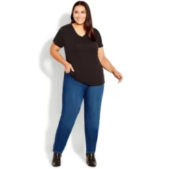 Women's Plus Size Butter Denim Straight Leg Jean Mid Wash - Tall | AVENUE -Dresses City Shop GUEST d300ca20 fa4f 4a44 a6b3 2e51f5d9c85a