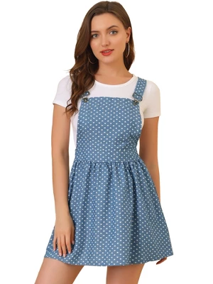 Allegra K Women's Pattern Overall Adjustable Shoulder Suspender Straps Mini Skirt 11 Allegra K Women's Pattern Overall Adjustable Shoulder Suspender Straps Mini Skirt - Image 9