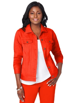 Jessica London Women’s Plus Size Classic Cotton Denim Jacket 15 Jessica London Women’s Plus Size Classic Cotton Denim Jacket - Image 13