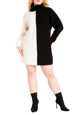 ELOQUII Women’s Plus Size Turtle Neck Tunic Sweater Dress 3 ELOQUII Women’s Plus Size Turtle Neck Tunic Sweater Dress