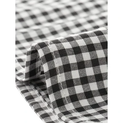 Allegra K Women's Plaid Puff Sleeve Blouse Contrast Collar Button Down Shirt Tops 7 Allegra K Women's Plaid Puff Sleeve Blouse Contrast Collar Button Down Shirt Tops - Image 5