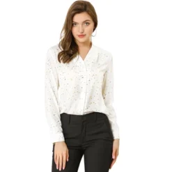 Allegra K Women's Metallic Vintage Long Sleeve Gilding Shiny Dots Stars Blouse Top 17 Allegra K Women's Metallic Vintage Long Sleeve Gilding Shiny Dots Stars Blouse Top -Dresses City Shop GUEST d843d642 c908 4ad8 9c22 ba8553554857