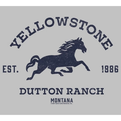 Women's Yellowstone Blue Horse Dutton Ranch Montana Est. 1886 T-Shirt 3 Women's Yellowstone Blue Horse Dutton Ranch Montana Est. 1886 T-Shirt