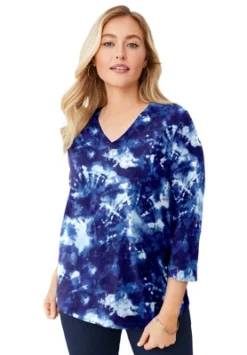 Jessica London Women’s Plus Size V-Neck Tee 34 Jessica London Women’s Plus Size V-Neck Tee -Dresses City Shop GUEST d8a5bde7 c430 48b7 841f ab55895f7d94