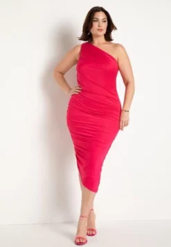 ELOQUII Women’s Plus Size Ruched One Shoulder Dress 12 ELOQUII Women’s Plus Size Ruched One Shoulder Dress -Dresses City Shop GUEST d8f386ec ff27 43e5 a5ac 08392cb20444