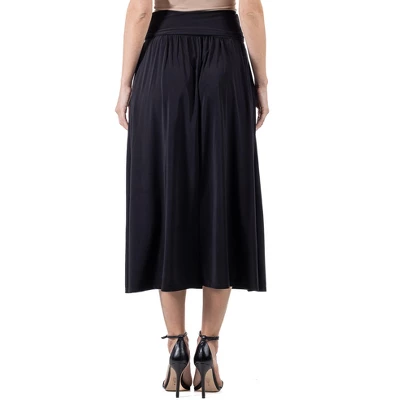 24seven Comfort Apparel Womens Foldover Maxi Skirt With Pockets 4 24seven Comfort Apparel Womens Foldover Maxi Skirt With Pockets - Image 2