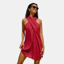 Women's Crisscross Halter Mini Dress - Cupshe -Dresses City Shop GUEST d9b6c64d d032 4eea acca aa2568e645f3