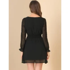 Allegra K Women's Swiss Dots Puff Square Neck Smocked Waist Chiffon Dress 13 Allegra K Women's Swiss Dots Puff Square Neck Smocked Waist Chiffon Dress -Dresses City Shop GUEST da7e6392 254b 437d af23 409d162cb37d