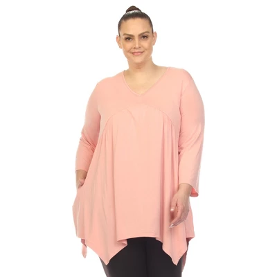 Plus Size Empire Cut V-Neck Tunic Top 9 Plus Size Empire Cut V-Neck Tunic Top - Image 7