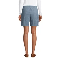 Lands' End Women's Mid Rise Elastic Waist Pull On 10" Knockabout Chino Bermuda Shorts