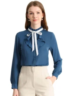 Allegra K Women's Work Office Top Blouse Ruffle Neck Long Sleeve Ribbon Button Down Blouses 13 Allegra K Women's Work Office Top Blouse Ruffle Neck Long Sleeve Ribbon Button Down Blouses -Dresses City Shop GUEST dfb4902b b8cc 43cf 8772 aa0da3f2ed5c