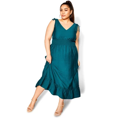 Women's Plus Size Avalina Maxi Dress - Teal | CITY CHIC 5 Women's Plus Size Avalina Maxi Dress - Teal | CITY CHIC - Image 3