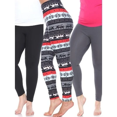 Women's Pack Of 3 Plus Size Leggings - One Size Fits Most Plus - White Mark 5 Women's Pack Of 3 Plus Size Leggings - One Size Fits Most Plus - White Mark - Image 3