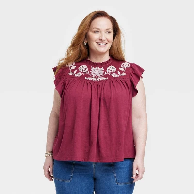 Women's Short Sleeve Embroidered Top - Knox Rose™ 6 Women's Short Sleeve Embroidered Top - Knox Rose™ - Image 4