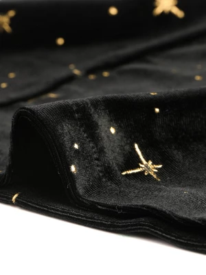 Allegra K Women's Mesh Sheer Puff Long Sleeve Square Neck Glitter Star Mini Velvet Dress 7 Allegra K Women's Mesh Sheer Puff Long Sleeve Square Neck Glitter Star Mini Velvet Dress - Image 5