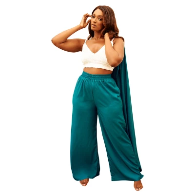 Rebdolls Women's Elastic Waistband Wide Leg Pants 4 Rebdolls Women's Elastic Waistband Wide Leg Pants - Image 2