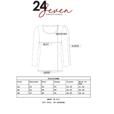24seven Comfort Apparel Brown Scoop Neck Long Sleeve Plus Size Tunic Top 5 24seven Comfort Apparel Brown Scoop Neck Long Sleeve Plus Size Tunic Top - Image 3
