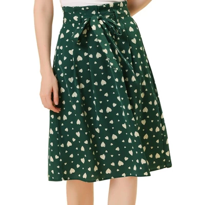 Allegra K Women's Belted Elastic High Waist Vintage A-Line Midi Skirt 12 Allegra K Women's Belted Elastic High Waist Vintage A-Line Midi Skirt - Image 10