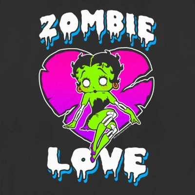 Women's Betty Boop Halloween Green Zombie Love T-Shirt 3 Women's Betty Boop Halloween Green Zombie Love T-Shirt