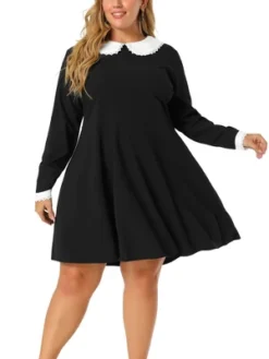 Agnes Orinda Women's Plus Size Peter Pan Collar A-Line Elegant Formal A Line Dress -Dresses City Shop GUEST eb44b04a 8f82 4406 b3ac c9b74a17a778