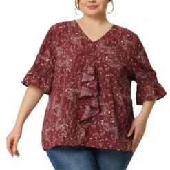 Agnes Orinda Women' S Plus Size V Neck Ruffle Smocked Sleeve Blouses 28 Agnes Orinda Women' S Plus Size V Neck Ruffle Smocked Sleeve Blouses -Dresses City Shop GUEST eb45d93d 2f81 4b33 b023 8a5ec453b40c