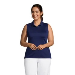 Lands' End Women's Sleeveless Supima Cotton Polo Shirt 12 Lands' End Women's Sleeveless Supima Cotton Polo Shirt -Dresses City Shop GUEST eba94833 a448 4e9f b256 56abb58e5c21