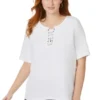 Jessica London Women’s Plus Size Lace Up Tee 2 Jessica London Women’s Plus Size Lace Up Tee -Dresses City Shop GUEST ef979f45 232f 4653 8267 7dc3486a21e3