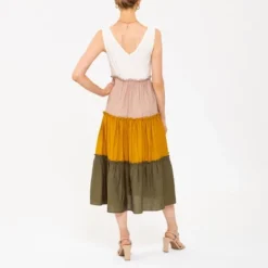 August Sky Women's Multicolor Tiered Dress