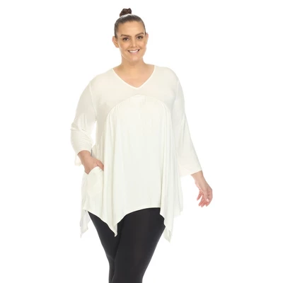 Plus Size Empire Cut V-Neck Tunic Top 13 Plus Size Empire Cut V-Neck Tunic Top - Image 11
