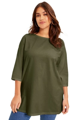 June + Vie By Roaman's Women’s Plus Size Boatneck One + Only Tunic 6 June + Vie By Roaman's Women’s Plus Size Boatneck One + Only Tunic - Image 4
