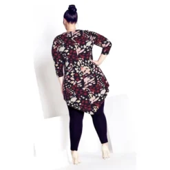 Women's Plus Size Rylee Hacci Print Tunic - Black Butterfly | ZIM & ZOE