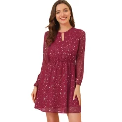 Allegra K Women's Choker V Neck Vintage Flared Gilding Metallic Shiny Star A-Line Dress 31 Allegra K Women's Choker V Neck Vintage Flared Gilding Metallic Shiny Star A-Line Dress -Dresses City Shop GUEST f393cb1a 6d89 4449 adc0 ba0530a25754