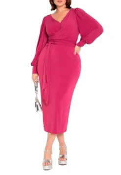 ELOQUII Women’s Plus Size Cross Front Midi Dress -Dresses City Shop GUEST f4fbceba a78e 4906 8ec3 f0e800c46818