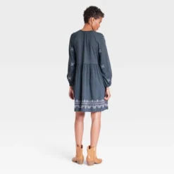 Women's Balloon Long Sleeve Embroidered Dress - Knox Rose™