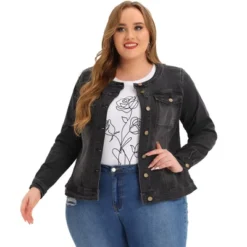 Agnes Orinda Women's Plus Size Jean Jacket Long Sleeves Collarless Denim Jacket 23 Agnes Orinda Women's Plus Size Jean Jacket Long Sleeves Collarless Denim Jacket -Dresses City Shop GUEST f5936ef0 d349 45b4 b1da d1f8e261b279