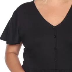 Plus Size Short Sleeve V-neck Tiered Midi Dress -Dresses City Shop GUEST f5bc4ae0 f6ca 41c8 bd07 43c3241150da