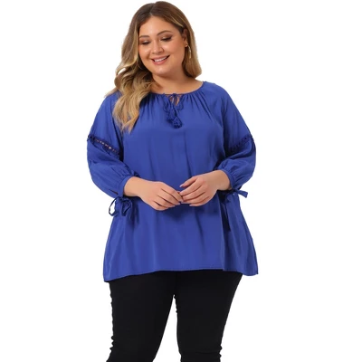 Agnes Orinda Women's Plus Size Long Sleeve Tie Winter Trendy Basic Tunic Blouse 15 Agnes Orinda Women's Plus Size Long Sleeve Tie Winter Trendy Basic Tunic Blouse - Image 13