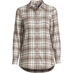 Lands' End Women's Tall Flannel Boyfriend Fit Long Sleeve Shirt -Dresses City Shop GUEST f687b912 9970 43cc 9b50 9c60a19fbd41