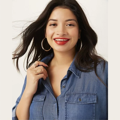 Molly & Isadora Women's Versitle Chambray Button-Up Shirt 8 Molly & Isadora Women's Versitle Chambray Button-Up Shirt - Image 6