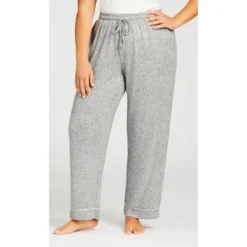 Women's Plus Size Hacci Sleep Pant - Gray | AVENUE