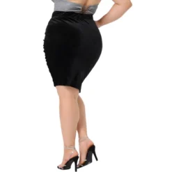 Agnes Orinda Women's Plus Size Velvet Stretch High Waist Ruched Pencil Bodycon Mini Club Skirt 9 Agnes Orinda Women's Plus Size Velvet Stretch High Waist Ruched Pencil Bodycon Mini Club Skirt -Dresses City Shop GUEST f85d0722 0589 4ddc a68f 3090e62fdea5