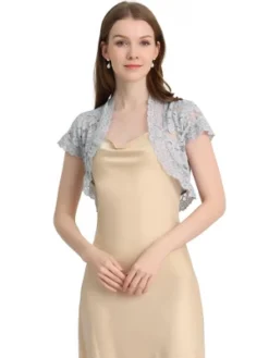 Allegra K Women's Elegant Short Sleeve Sheer Floral Lace Shrug Blouses 21 Allegra K Women's Elegant Short Sleeve Sheer Floral Lace Shrug Blouses -Dresses City Shop GUEST f9f15899 4b28 415e ae0c aa376ba817e8