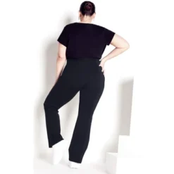 Women's Plus Size Supima® Bootleg Legging Black - Petite | AVENUE LEISURE
