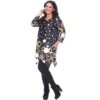 Women's Plus Size 3/4 Sleeve Printed Erie Tunic Top With Pockets - White Mark -Dresses City Shop GUEST fe038013 f7c9 4015 8a14 1d4330330662