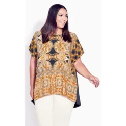 Women's Plus Size Mixed Media Border Top - Sundaze Border | AVENUE 12 Women's Plus Size Mixed Media Border Top - Sundaze Border | AVENUE -Dresses City Shop GUEST fe17e05d 1da4 42e0 8ca1 91331746b50e
